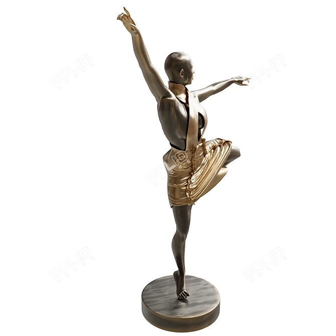 Golden Girl Dance Sculpture 3D model image 2