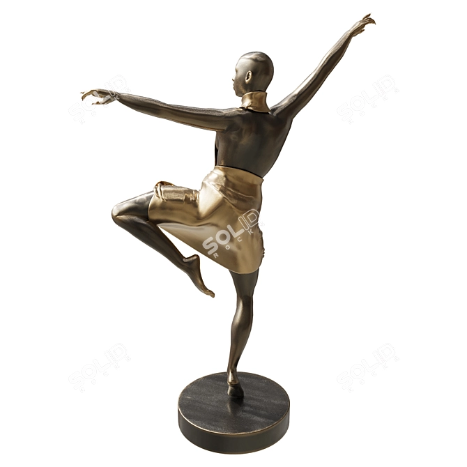 Golden Girl Dance Sculpture 3D model image 3