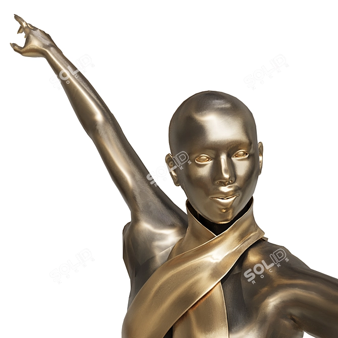 Golden Girl Dance Sculpture 3D model image 4