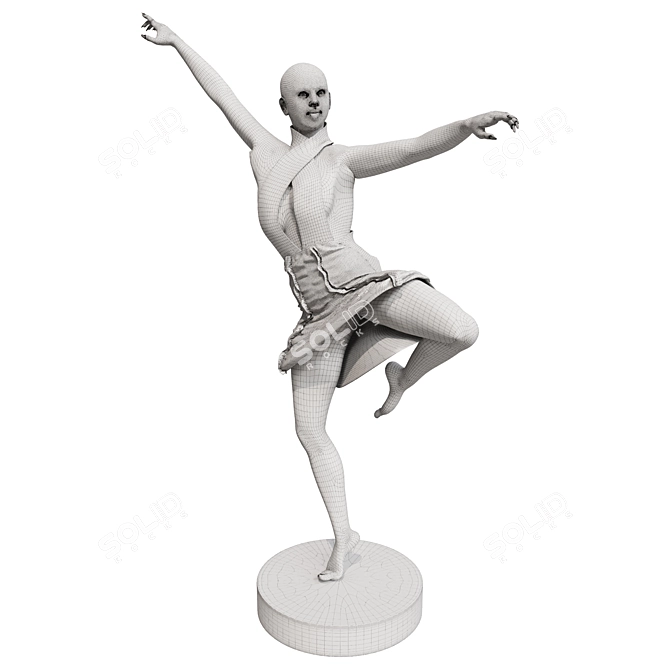 Golden Girl Dance Sculpture 3D model image 5