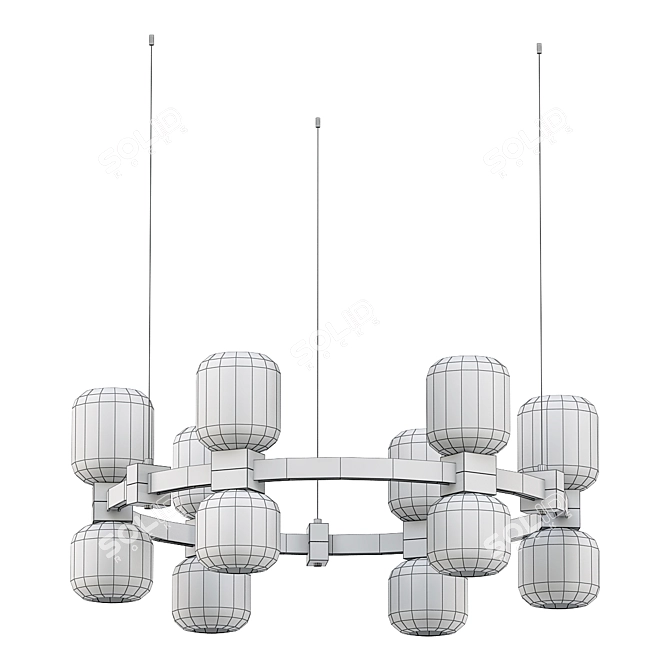 ImperiumLoft WENDEL L12 Pendant Chandelier 3D model image 2