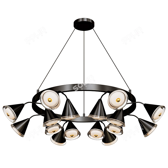 Modern Designer DYAD Chandelier 3D model image 1