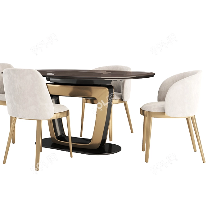 Sleek Calligaris Orbital Table Set 3D model image 2