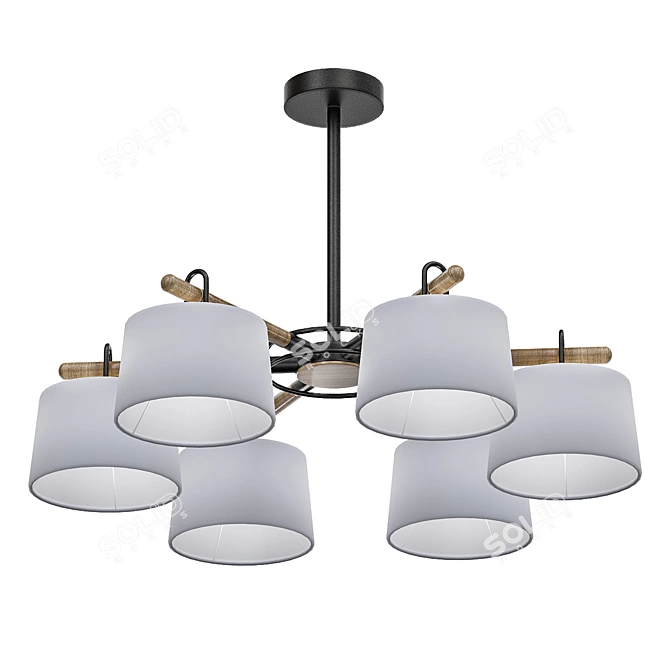 EVEN 3 Green Ceiling Chandelier 3D model image 1