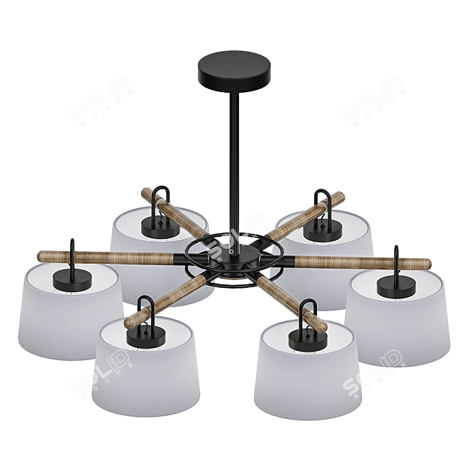 EVEN 3 Green Ceiling Chandelier 3D model image 2