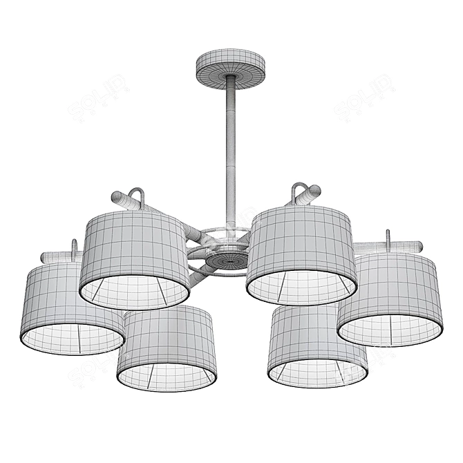 EVEN 3 Green Ceiling Chandelier 3D model image 3