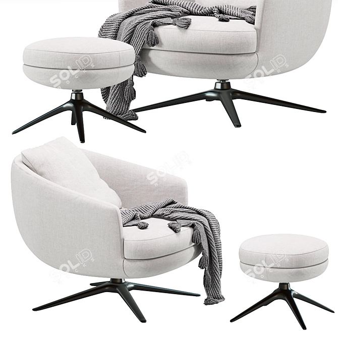 Modern Luxury Raphael Armchair 2 3D model image 3