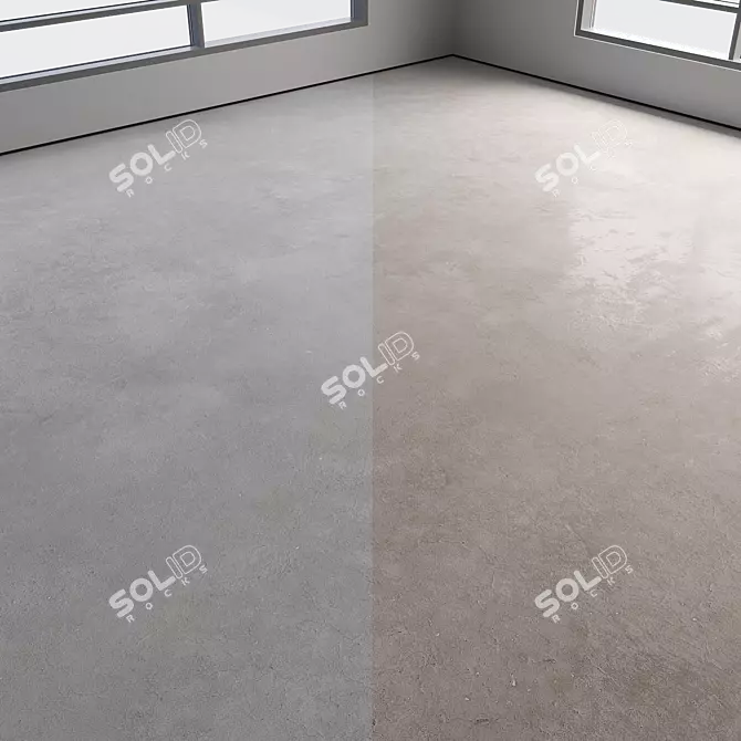 Polished Concrete Floor Texture Kit 3D model image 2