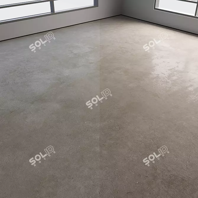 Polished Concrete Floor Texture Kit 3D model image 3