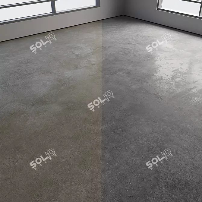 Polished Concrete Floor Texture Kit 3D model image 4