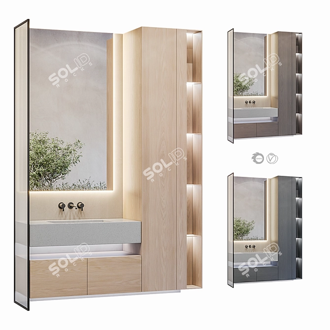 Bespoke Bathroom Furniture Set 3D model image 1