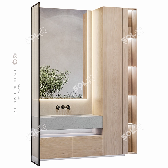 Bespoke Bathroom Furniture Set 3D model image 2