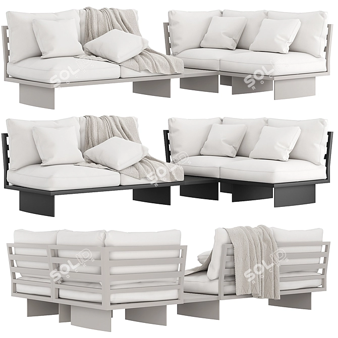 Modular Outdoor Sofa Eichholtz Royal Palm 3D model image 3