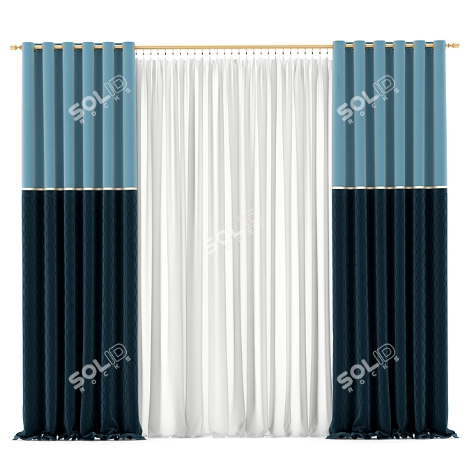 Customizable Curtain Panel 3D model image 1