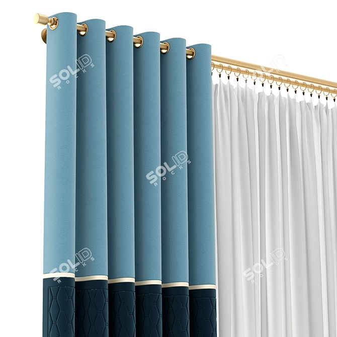 Customizable Curtain Panel 3D model image 2