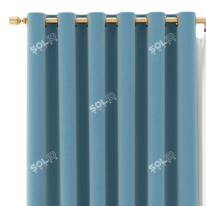 Customizable Curtain Panel 3D model image 3