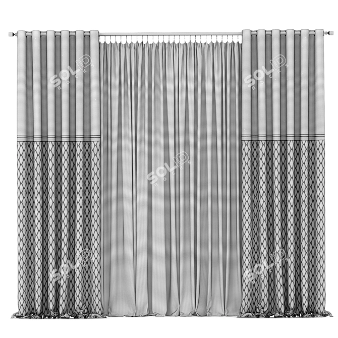 Customizable Curtain Panel 3D model image 5