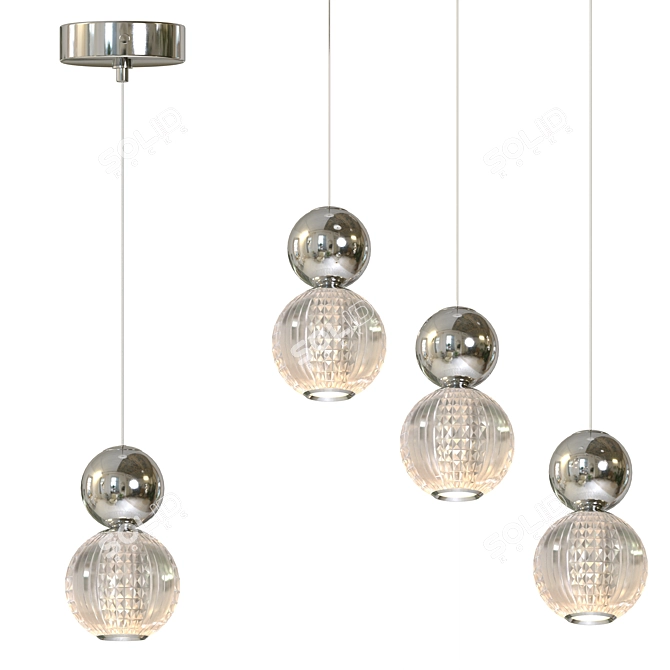 Elegant Crystal Chandelier Lighting 3D model image 1