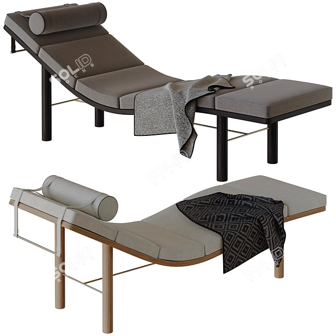 Elegant Tuscany Chaise Longue Design 3D model image 2