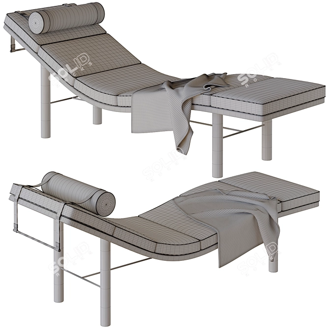 Elegant Tuscany Chaise Longue Design 3D model image 4