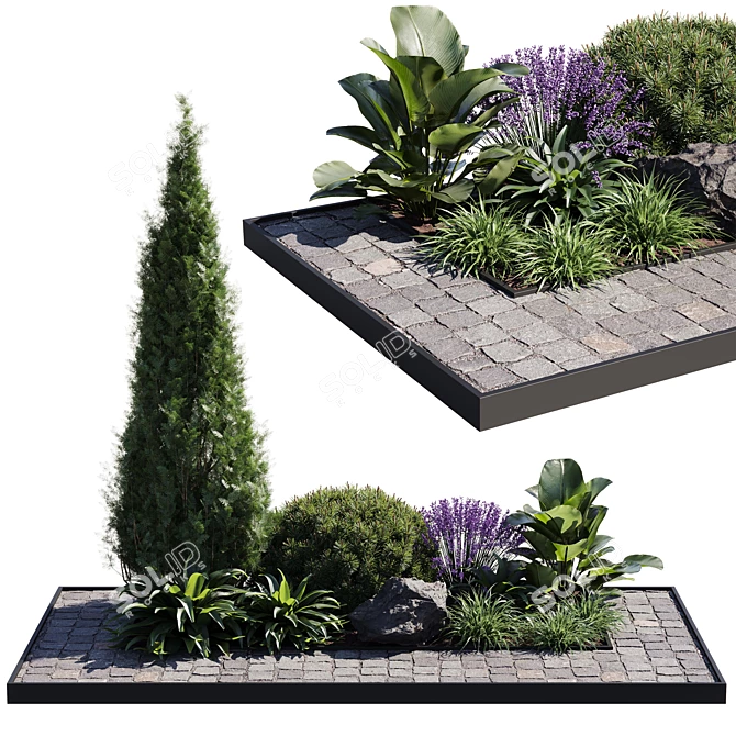 21-Piece Outdoor Plant Set 3D model image 1