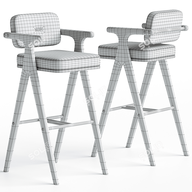  Bernard Bar Chair 3D model image 3