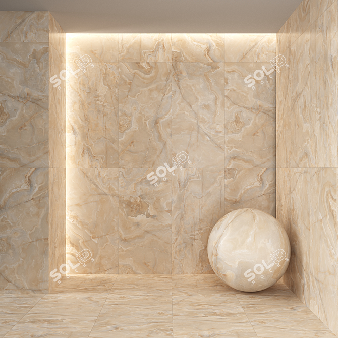 Majestic Gold Marble Tile Collection 3D model image 2