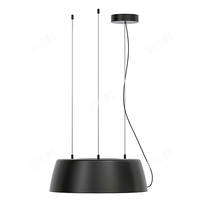 Sleek Modern Ceiling Light Fixture 3D model image 2