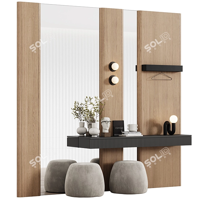 Modern Minimalist Modular Entryway 3D model image 1