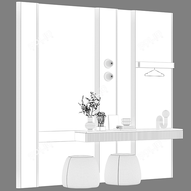 Modern Minimalist Modular Entryway 3D model image 3