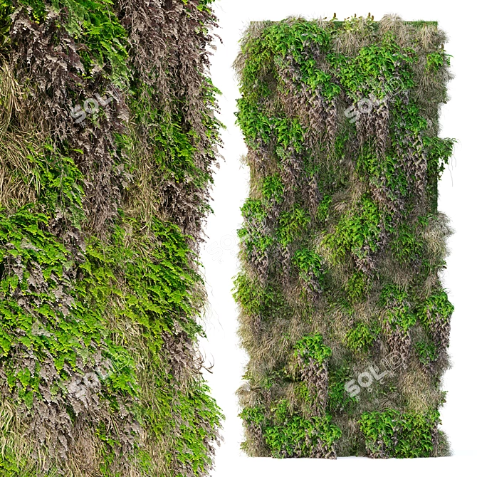  Versatile Green Wall Panel 3D model image 2