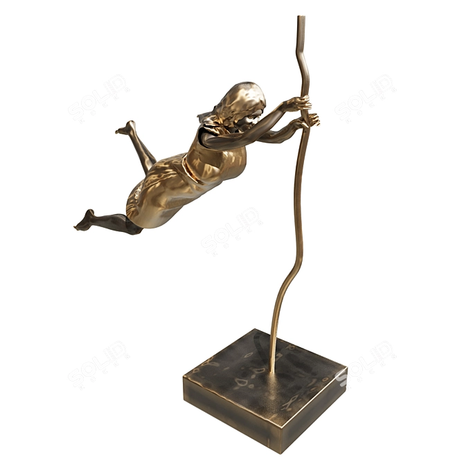 Elegant Girl Jumping Sculpture 3D model image 1