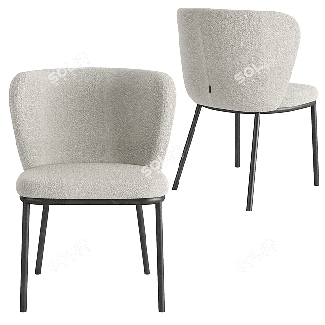 Modern Nordic Dining Set with Cisilia Chair 3D model image 4