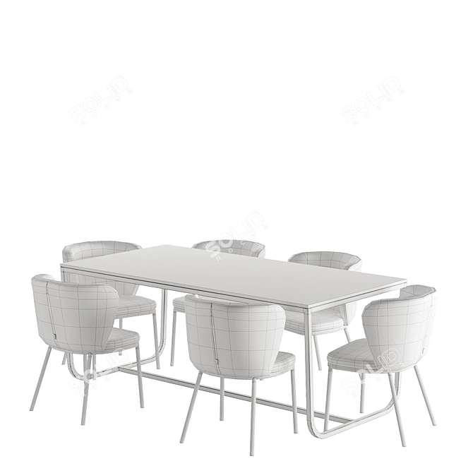 Modern Nordic Dining Set with Cisilia Chair 3D model image 5