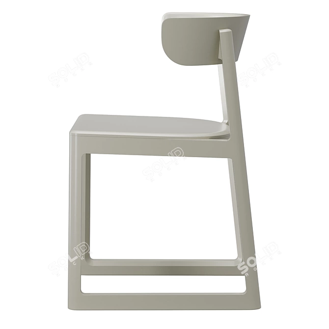 Scandinavian Flair Wooden Chair 3D model image 6