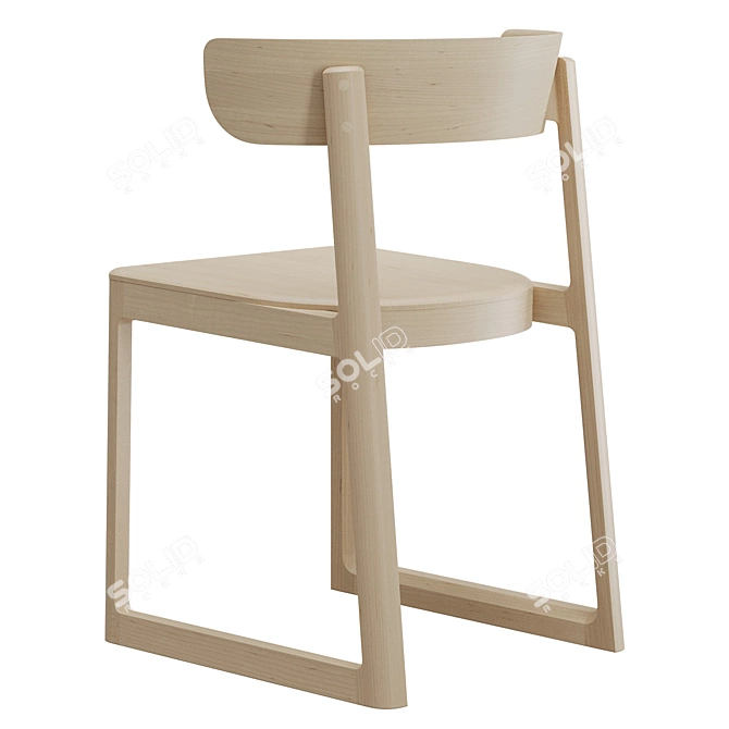 Scandinavian Flair Wooden Chair 3D model image 13