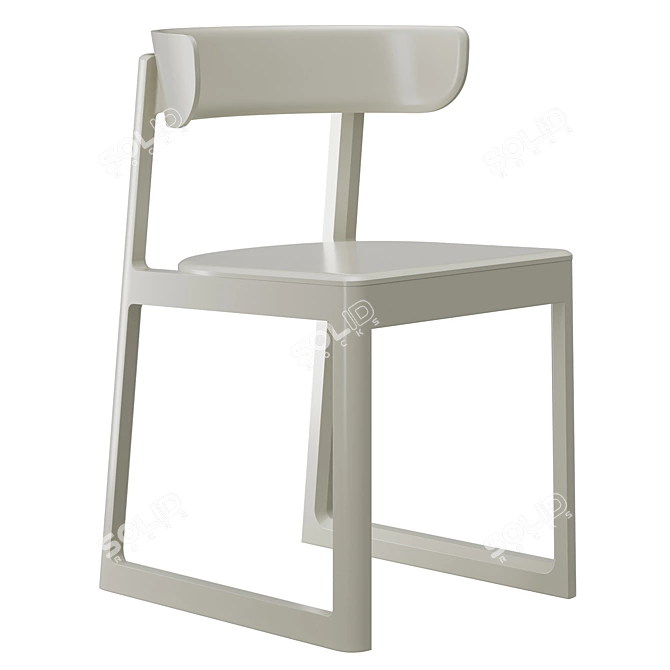 Scandinavian Flair Wooden Chair 3D model image 14