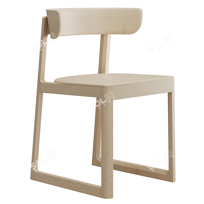 Scandinavian Flair Wooden Chair 3D model image 15