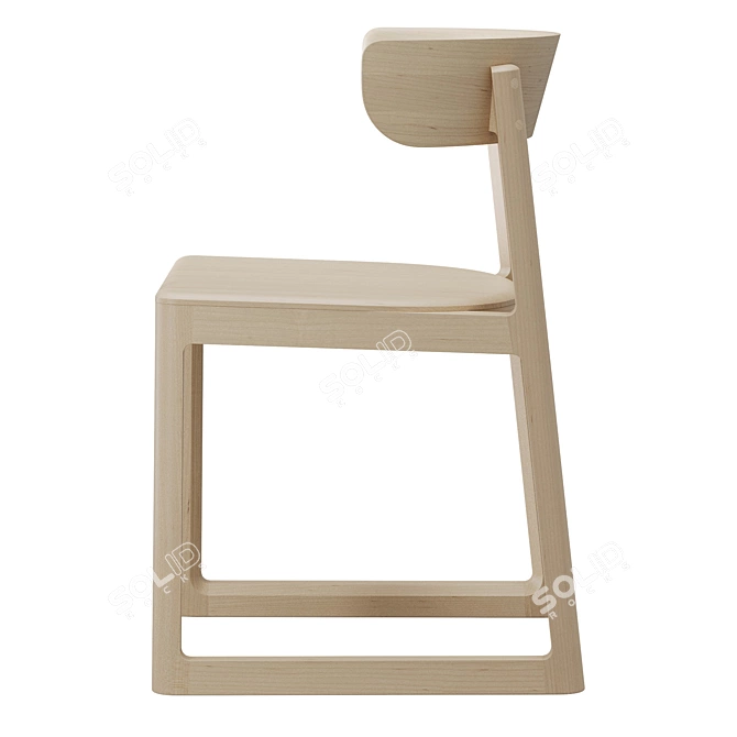 Scandinavian Flair Wooden Chair 3D model image 18