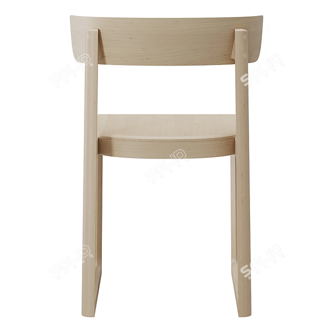 Scandinavian Flair Wooden Chair 3D model image 21
