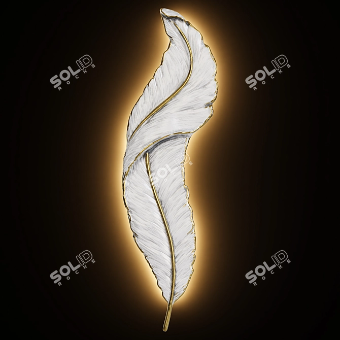 Ethereal Feather Wall Light 3D model image 2