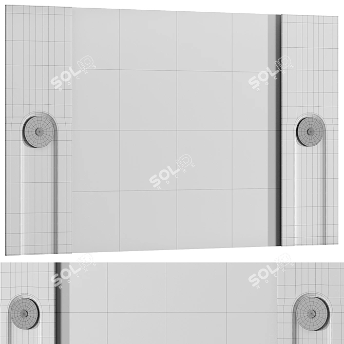 Modern 3D Wall Panel Art 3D model image 5