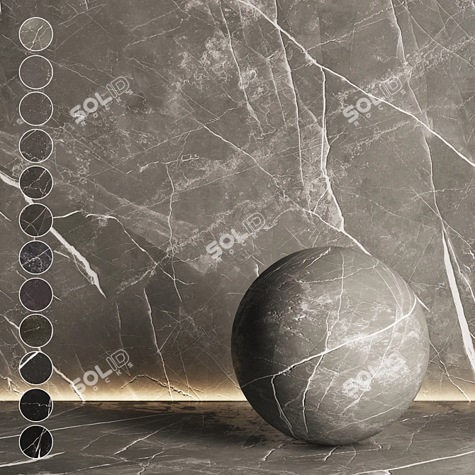 Seamless Marble Texture Set 3D model image 1