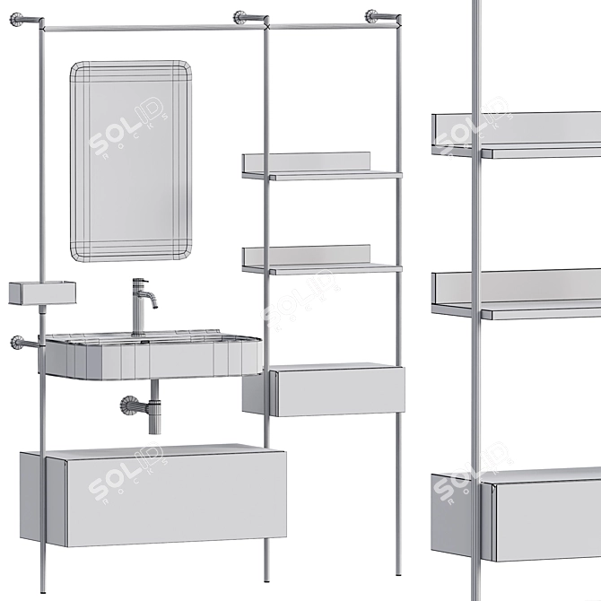 Elegant Atelier Bathroom Furniture 3D model image 9