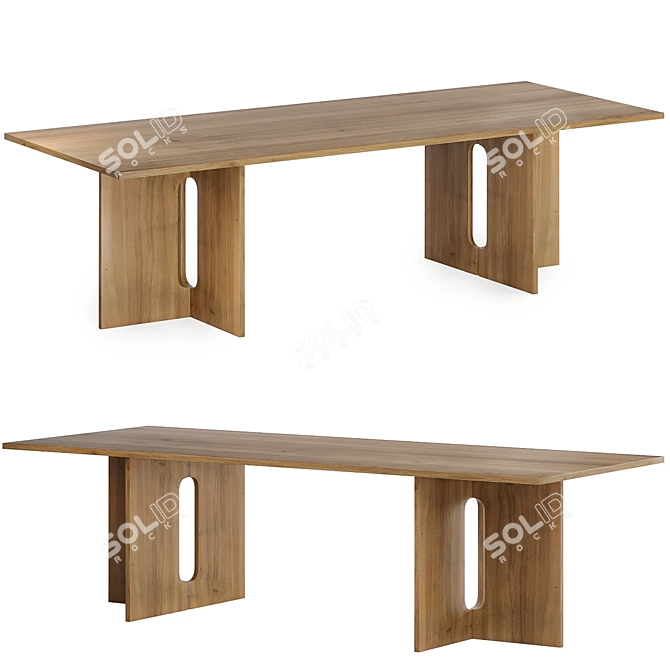 Title: Modern Androgyne Dining Table Ensemble 3D model image 2