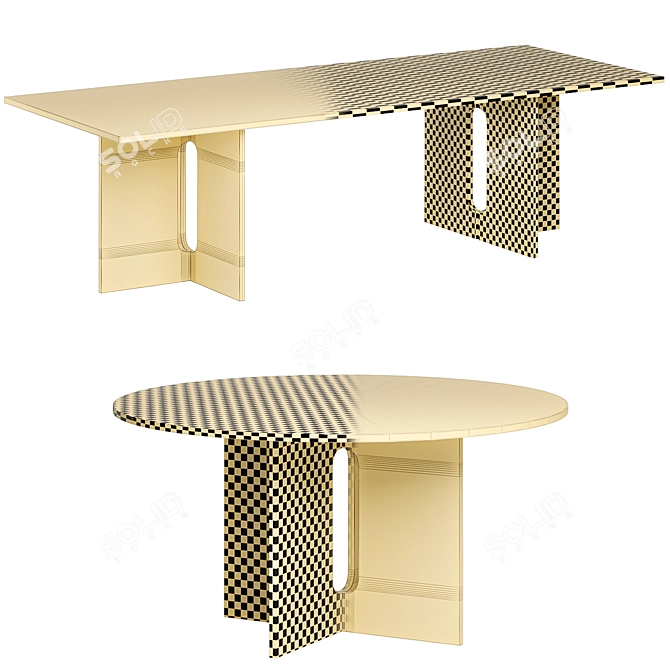 Title: Modern Androgyne Dining Table Ensemble 3D model image 4