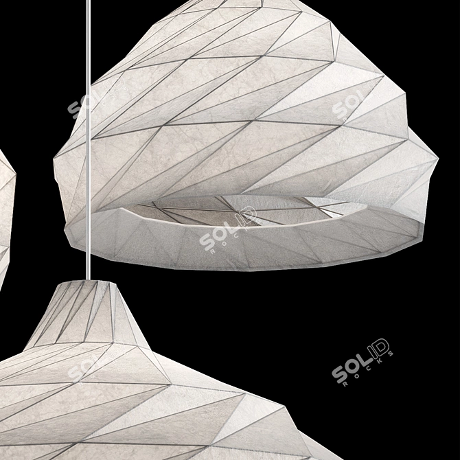 Paper Origami Pendant Lights Set 3D model image 5