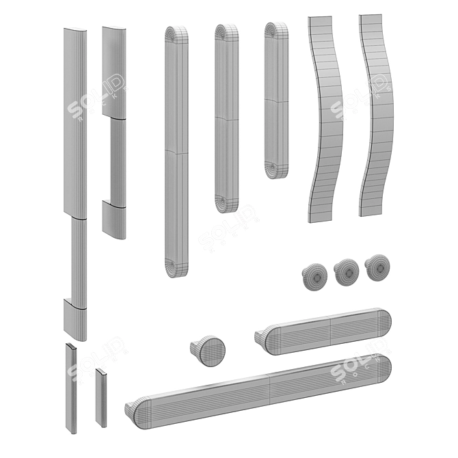  Modern Designer Door Handles 3D model image 4