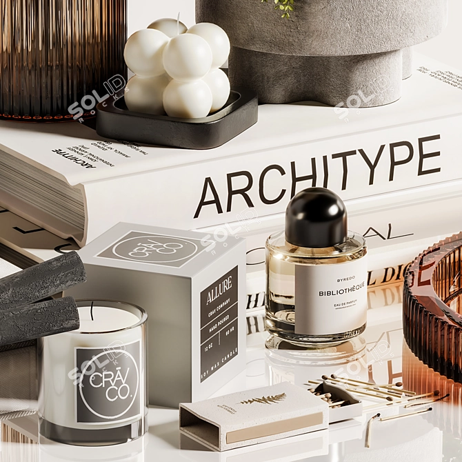 Elegant Decor Set with 3D Models 3D model image 7