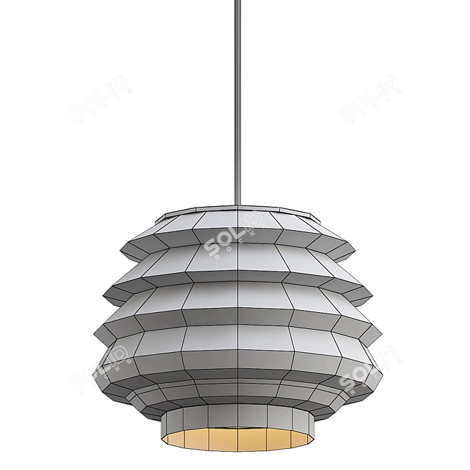 Translucent Milk Glass Hive Pendant 3D model image 3